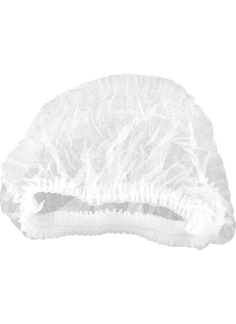 Ambalaj Pazarı Packaging Market Single Stitched Elastic White Bonnet - 100 PIECES