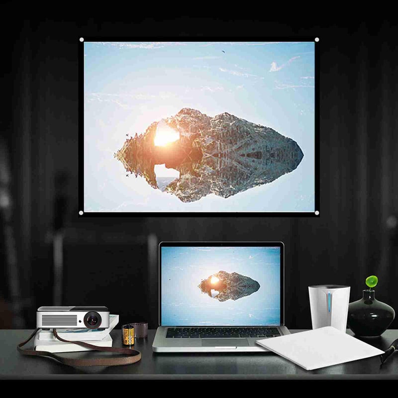 100 Inch Portable Foldable Projection Screen 4 3 Aspect Ratio Front Back Projection - Image 4