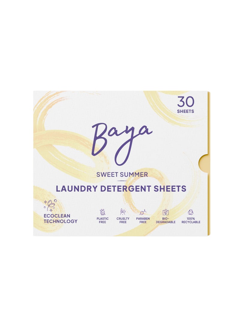 Baya Laundry Detergent Sheets Sweet Summer 30 Sheets (171g) - Image 1