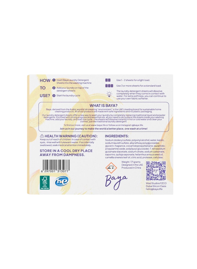 Baya Laundry Detergent Sheets Sweet Summer 30 Sheets (171g) - Image 2
