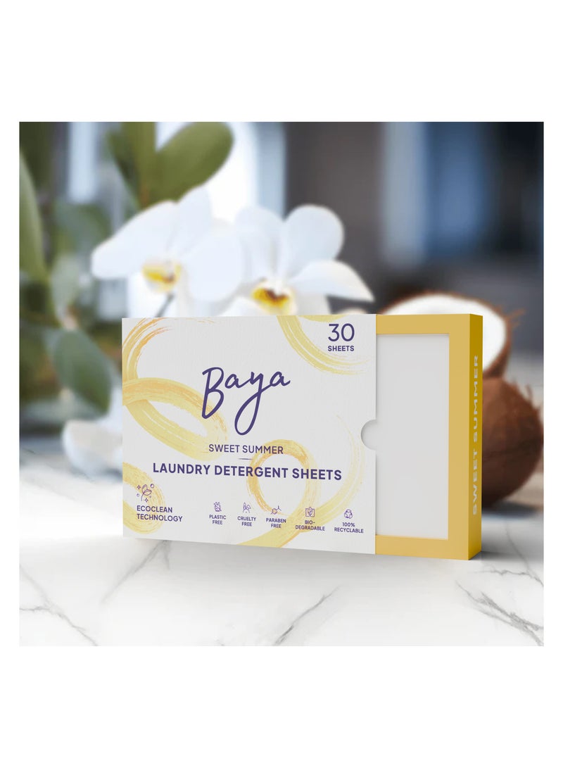 Baya Laundry Detergent Sheets Sweet Summer 30 Sheets (171g) - Image 3