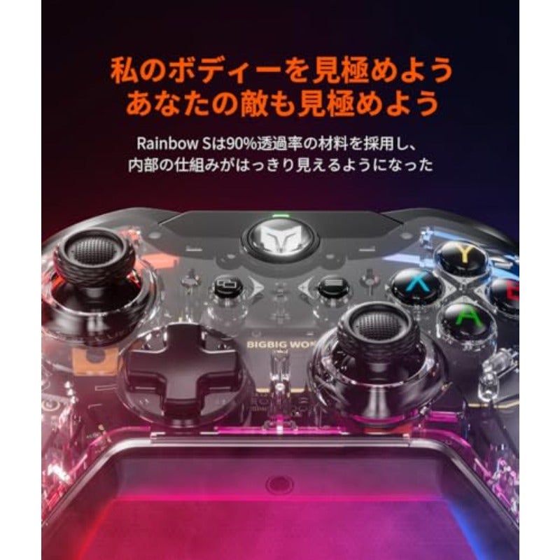 Wired Controller BIGBIG WON Rainbow PC Controller RGB Indicator Custom Back Buttons 6-Axis Gyro Dual Motor Linear Trigger Wired Game Controller for Switch Windows10 for PS5 PS4 via R90 Adapter - Image 3