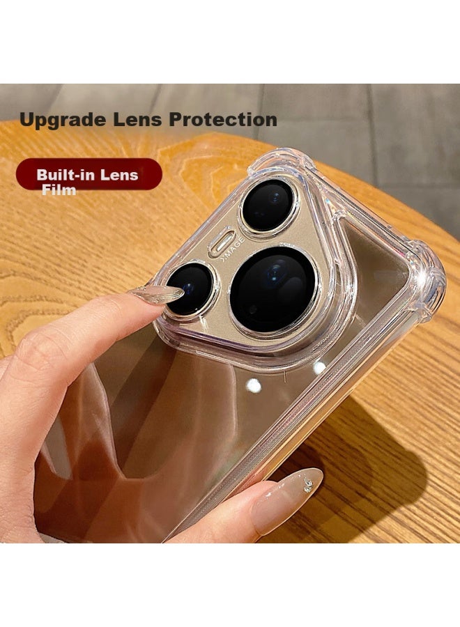 Neyaa Transparent Ultra-thin Airbag Shockproof Wear-resistant Anti-fingerprint Simple Men And Women Full Coverage Protective Case For Huawei Pura80ultra - White Sand Silver - Image 2