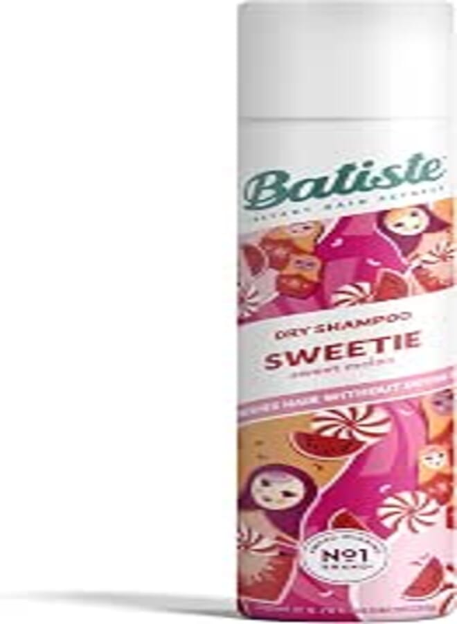 Batiste Dry Shampoo in Sweetie Scent 200ml, Fruity & Uplifting Pineapple & Sweet Melon Fragrance, No Rinse Spray to Refresh Hair in Between Washes