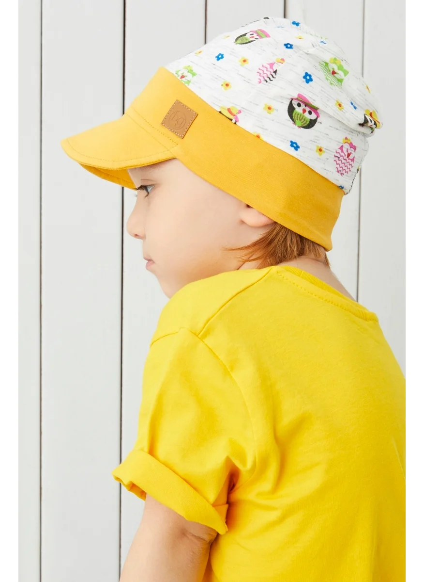 Babygiz Cotton Handmade Soft Boys Girls Baby Kids 4 Season Combed Cotton Hat with Visor