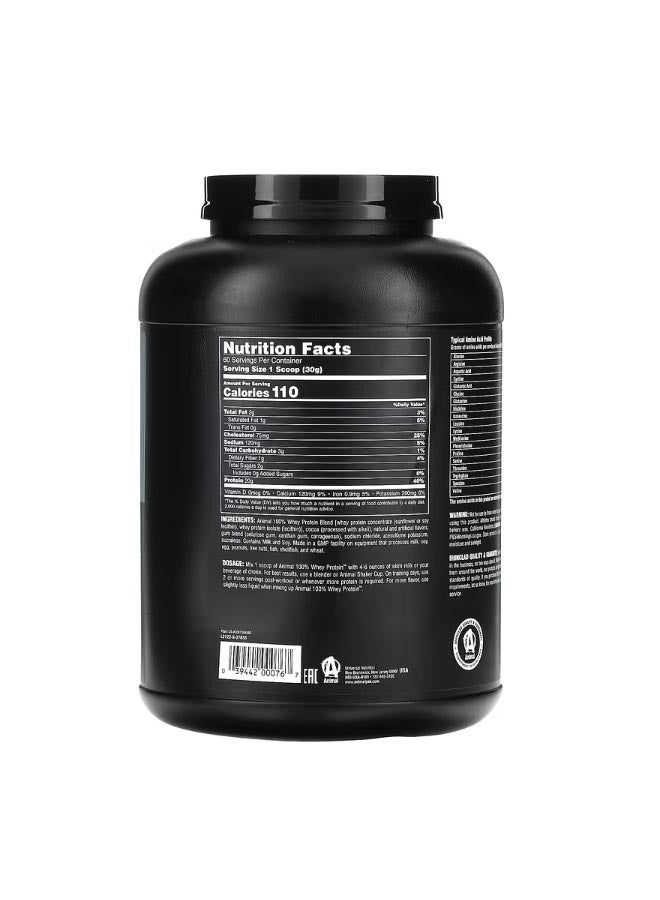 ANIMAL 100% Whey Protein Powder Chocolate Fudge 4 lb 1.81 kg - Image 2