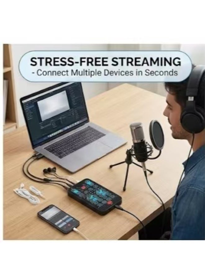 Captaintech Handheld Live Sound Card u0026 Mini Voice Changer with 8 Fixed Audio Effects - Plug u0026 Play Voice Disguiser for Mobile Phone, Gaming u0026 Recording, Durable Lightweight Design - Image 2