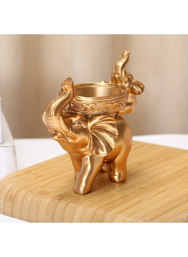 NeeMee Elephant Back Candle Holder - Resin Ornament for Home Living Room and Study Decoration Gift - Image 1