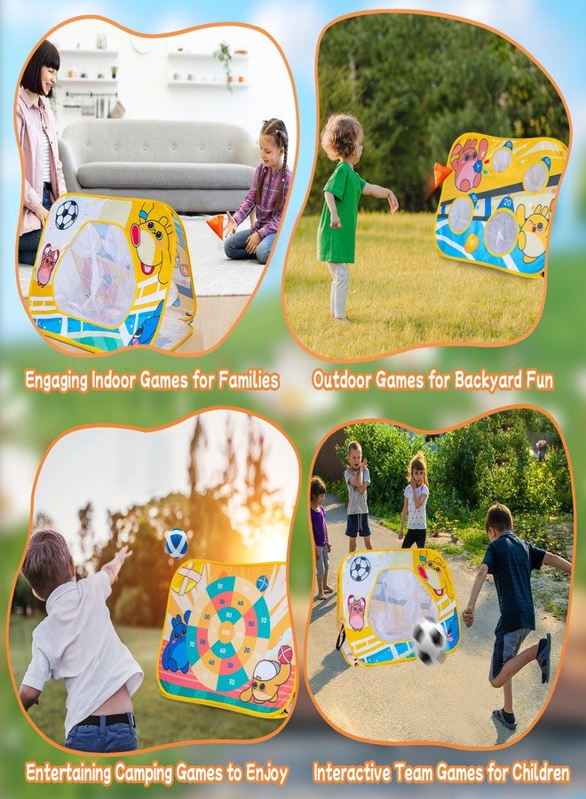 JOY SPOT! Giant 3-in-1 Bean Bag Toss Game for Kids, Toddler Toys Soccer Goal Board, Dartboard with Sticky Balls, Outside Carnival Combo Set for Backyard Beach Lawn Party Fun, for Boys Girls - Image 4