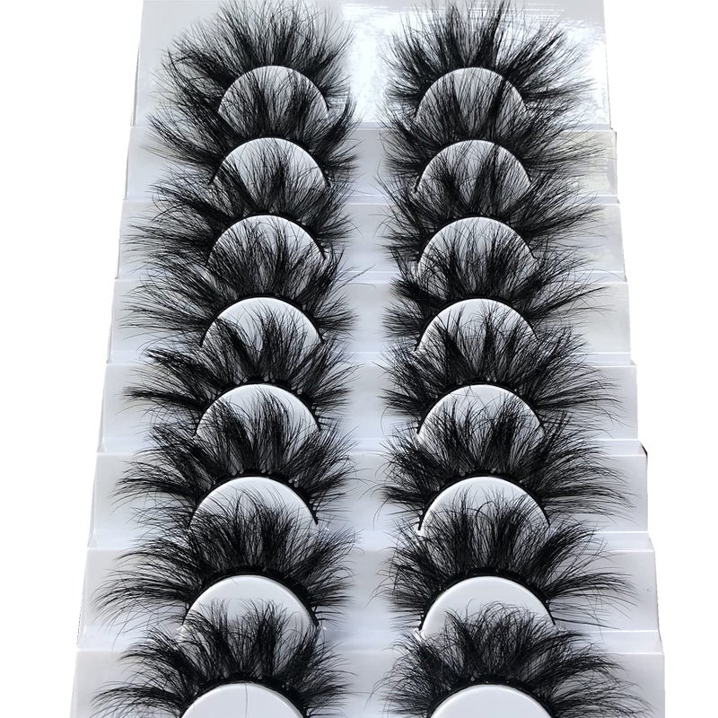 GMAGICTOBO False Eyelashes Wispy Eyelashes Faux 3D Mink Lashes Thick Volume Long Soft Dramatic Strip Eye Lashes Pack 8 Pairs - Image 1