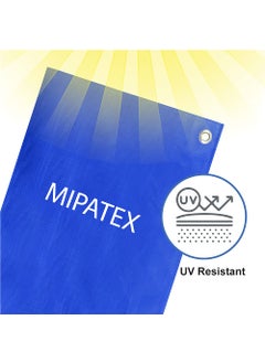 MIPATEX Mipatex Tarpaulin Sheet Waterproof Tirpal Heavy Duty 24ft x 12ft Poly Tadpatri with Aluminium Eyelets Every 3 feet Multipurpose 150 GSM Plastic Cover Tharpai for Truck Home Roof Rain BlueSilver  - Image 3