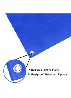 MIPATEX Mipatex Tarpaulin Sheet Waterproof Tirpal Heavy Duty 24ft x 12ft Poly Tadpatri with Aluminium Eyelets Every 3 feet Multipurpose 150 GSM Plastic Cover Tharpai for Truck Home Roof Rain BlueSilver  - Image 4