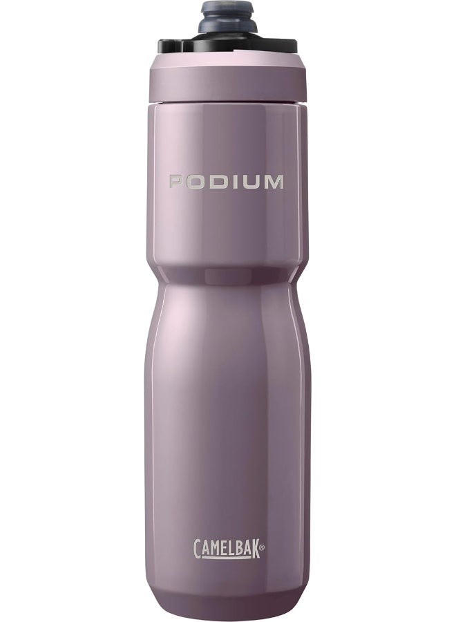 CAMELBAK زجاجة ماء دراجة كاملباك بوديوم ستيل المعزولة من الفولاذ المقاوم للصدأ - للدراجات، اللياقة البدنية والرياضة - تناسب معظم حوامل الدراجات، 22 أونصة - بنفسجي - Image 1