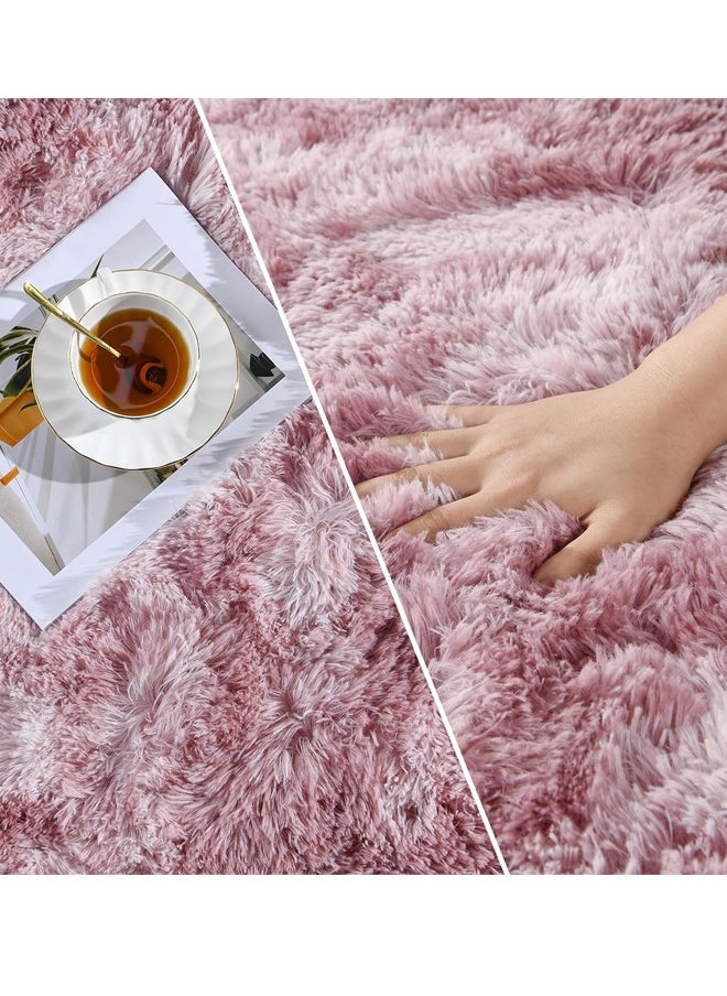 Optico Super Soft Rugs Fluffy Carpets Tie-Dye Rugs for Living Room Bedroom Girls Kids Room Nursery Home Decor Non-Slip Machine Washable Carpet  - Image 5