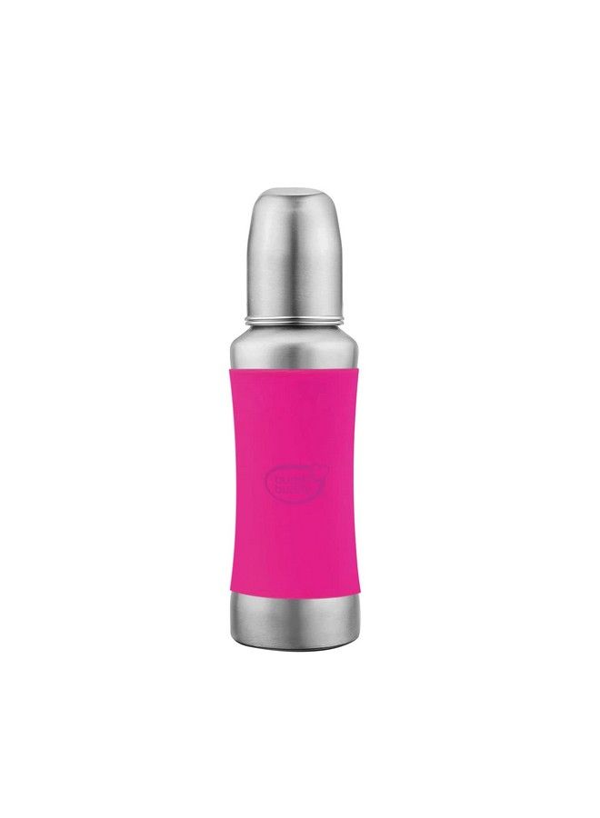 BuddsBuddy Stella Plus Neck New Born Baby Feeding Bottle Made With High Grade Stainless Steel ; Rust Free Feeding Bottle With Nipple ; Leak Proof Baby Bottle ; With Extra Spout Sipper ; 300 Ml ; Pink - Image 2