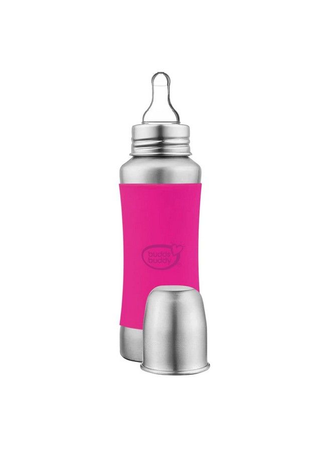 BuddsBuddy Stella Plus Neck New Born Baby Feeding Bottle Made With High Grade Stainless Steel ; Rust Free Feeding Bottle With Nipple ; Leak Proof Baby Bottle ; With Extra Spout Sipper ; 300 Ml ; Pink - Image 3