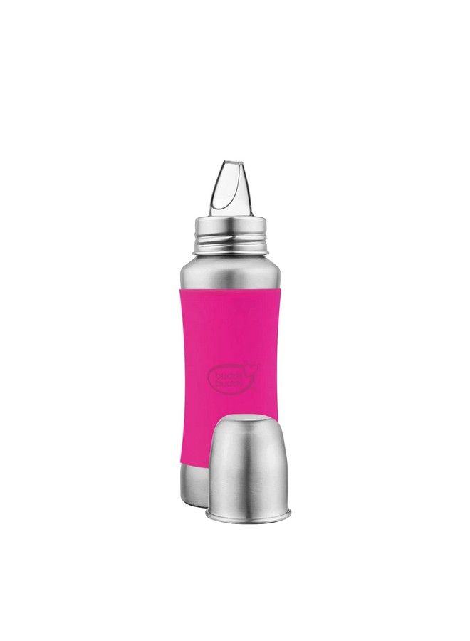 BuddsBuddy Stella Plus Neck New Born Baby Feeding Bottle Made With High Grade Stainless Steel ; Rust Free Feeding Bottle With Nipple ; Leak Proof Baby Bottle ; With Extra Spout Sipper ; 300 Ml ; Pink - Image 4
