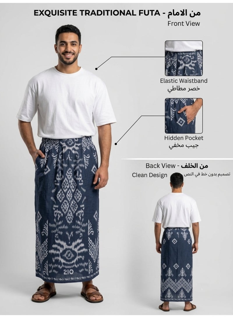 Men's elastic overalls with side pocket, men's towel, very comfortable and cool summer overalls for men, men's izar, men's sarong, men's seven-piece sarong, suitable for home, sleep, and athletes, prayer times - Image 2