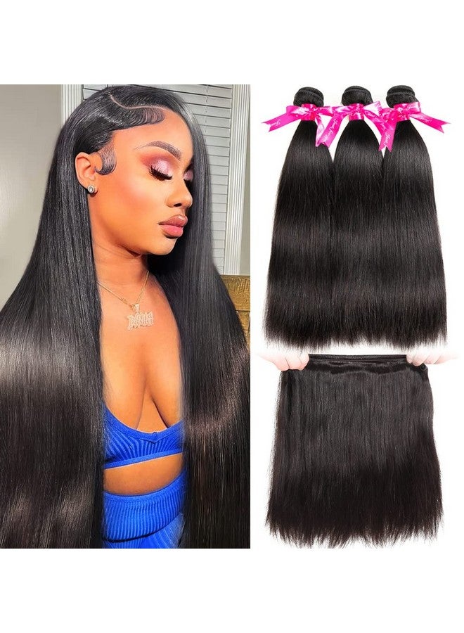 سوبيلا شعر برازيلي مستقيم 3 حزم 14 16 18 بوصة درجة 10A عذراء شعر بشري مفرود حزم شعر طبيعي أسود اللون نسج - Image 2