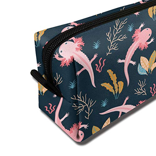 YISHOW Axolotl Large Makeup Bag Adorable Travel Cosmetic Toiletry Organizer Case for Women - Image 2