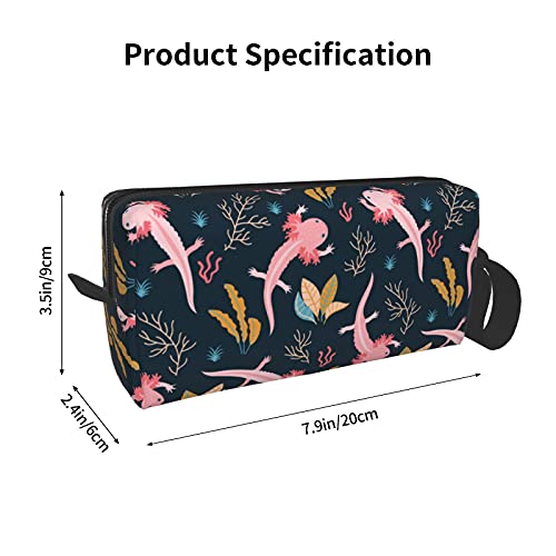 YISHOW Axolotl Large Makeup Bag Adorable Travel Cosmetic Toiletry Organizer Case for Women - Image 3