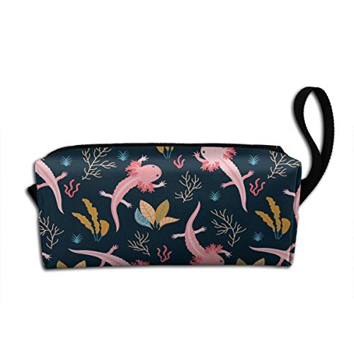 YISHOW Axolotl Large Makeup Bag Adorable Travel Cosmetic Toiletry Organizer Case for Women - Image 1