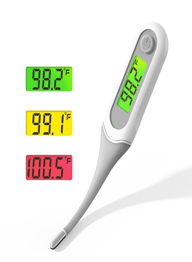 Cuxichuxinxi Digital Thermometer for Adults and Kids, 8s Fast Reading Baby Oral Thermometer with 3 Colors Backlit, °C/°F Switchable, Fever Alarm, Medical Basal Thermometer for Oral, Rectal, Underarm