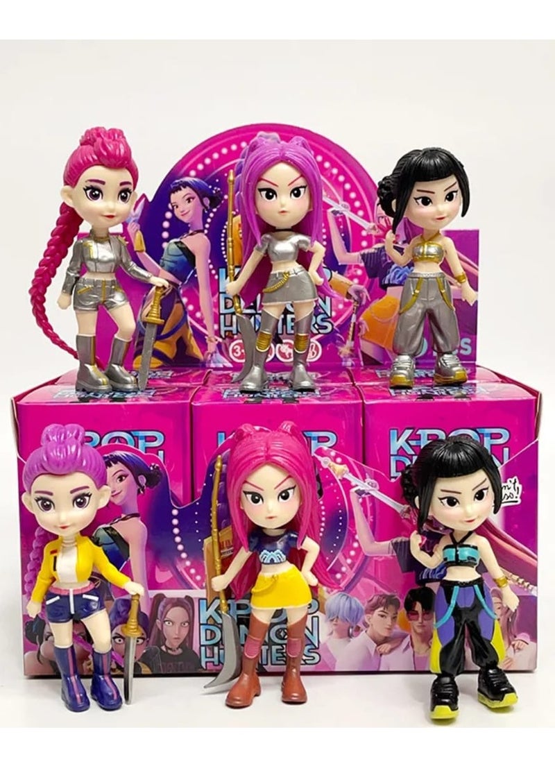 KPOP Figures Kpop Demon Hunters Action Figure Home Decor Desk Ornament For Hunters Fans 6pcs set secret - Image 2