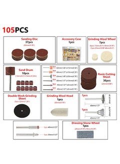 uptodateproducts uptodateproducts Electric Grinding Attachment Rotary Tool Accessories Kit Set of Mini Drill Grinding Polishing Drilling for Rotary Tool 105Pc  - Image 5