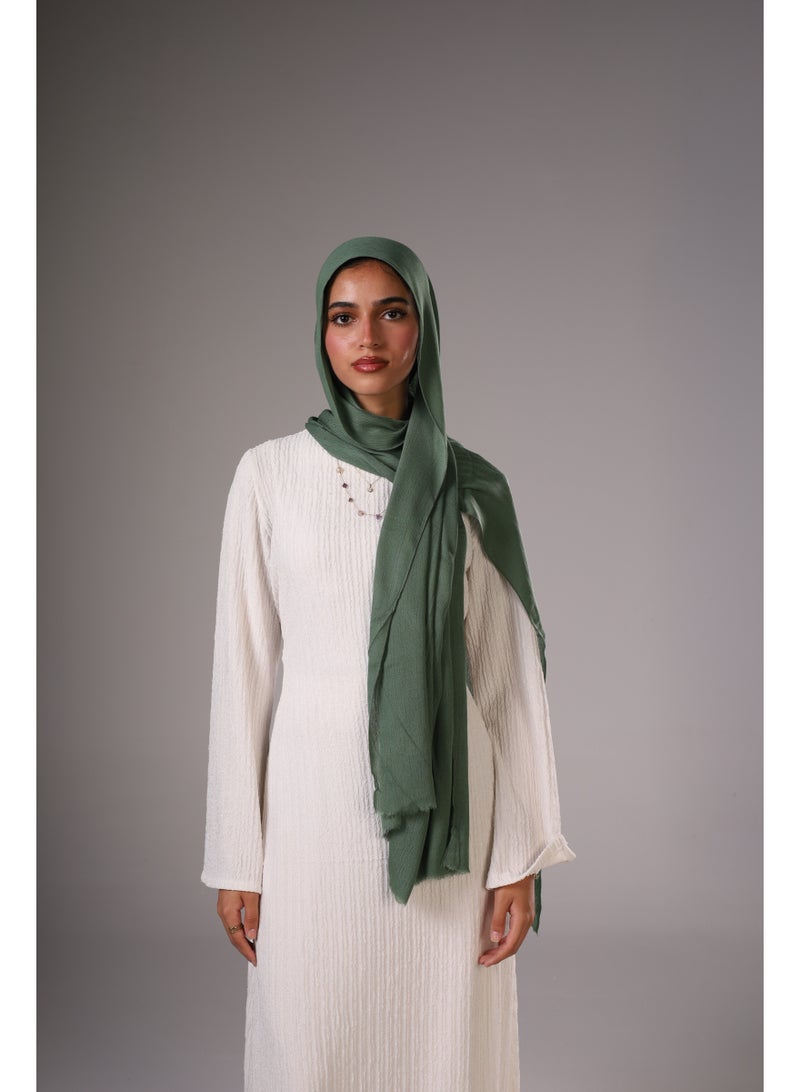 Lavezzi Cotton Sponge Modal Hijab for Women – Soft Breathable Head Scarf – Elegant Modest Fashion Head Wrap (Olive Green) - Image 1