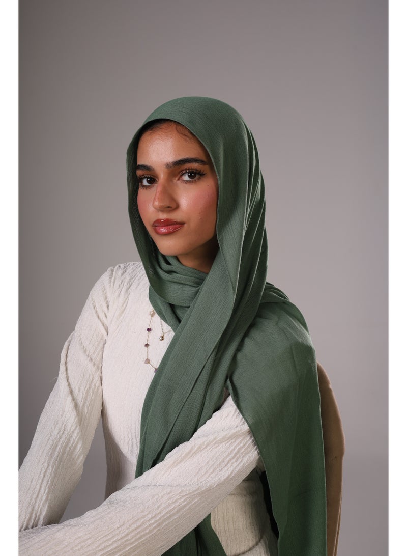 Lavezzi Cotton Sponge Modal Hijab for Women – Soft Breathable Head Scarf – Elegant Modest Fashion Head Wrap (Olive Green) - Image 3