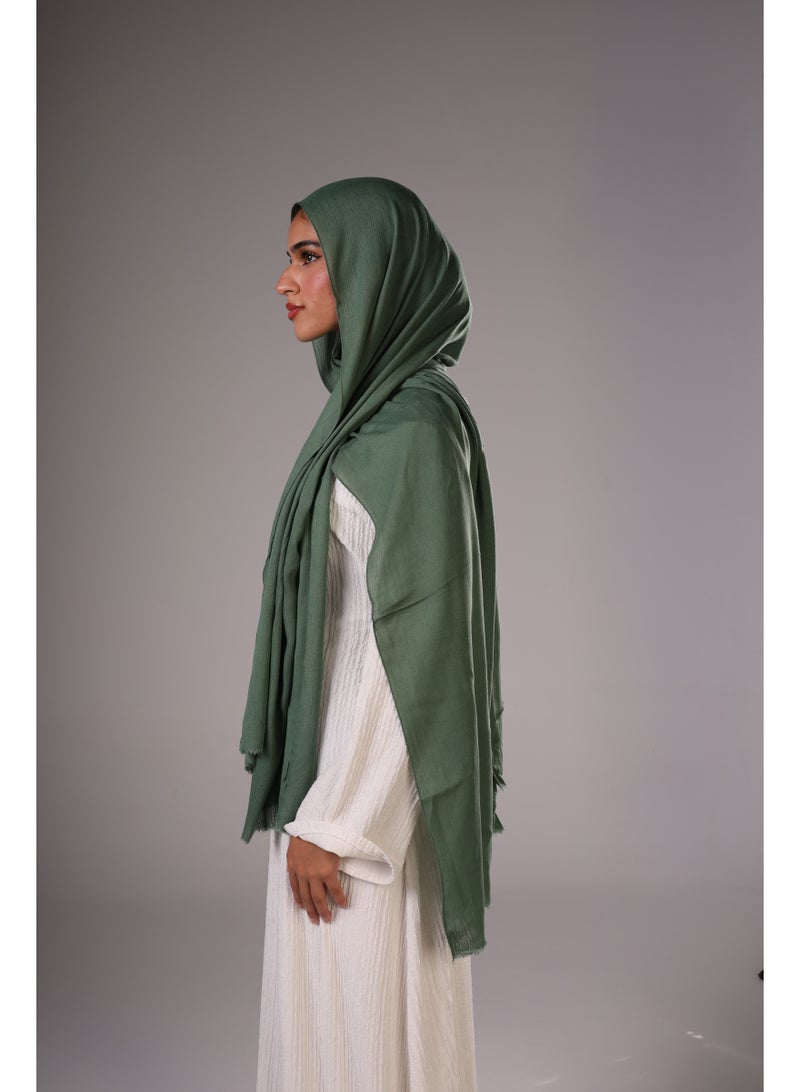 Lavezzi Cotton Sponge Modal Hijab for Women – Soft Breathable Head Scarf – Elegant Modest Fashion Head Wrap (Olive Green) - Image 2