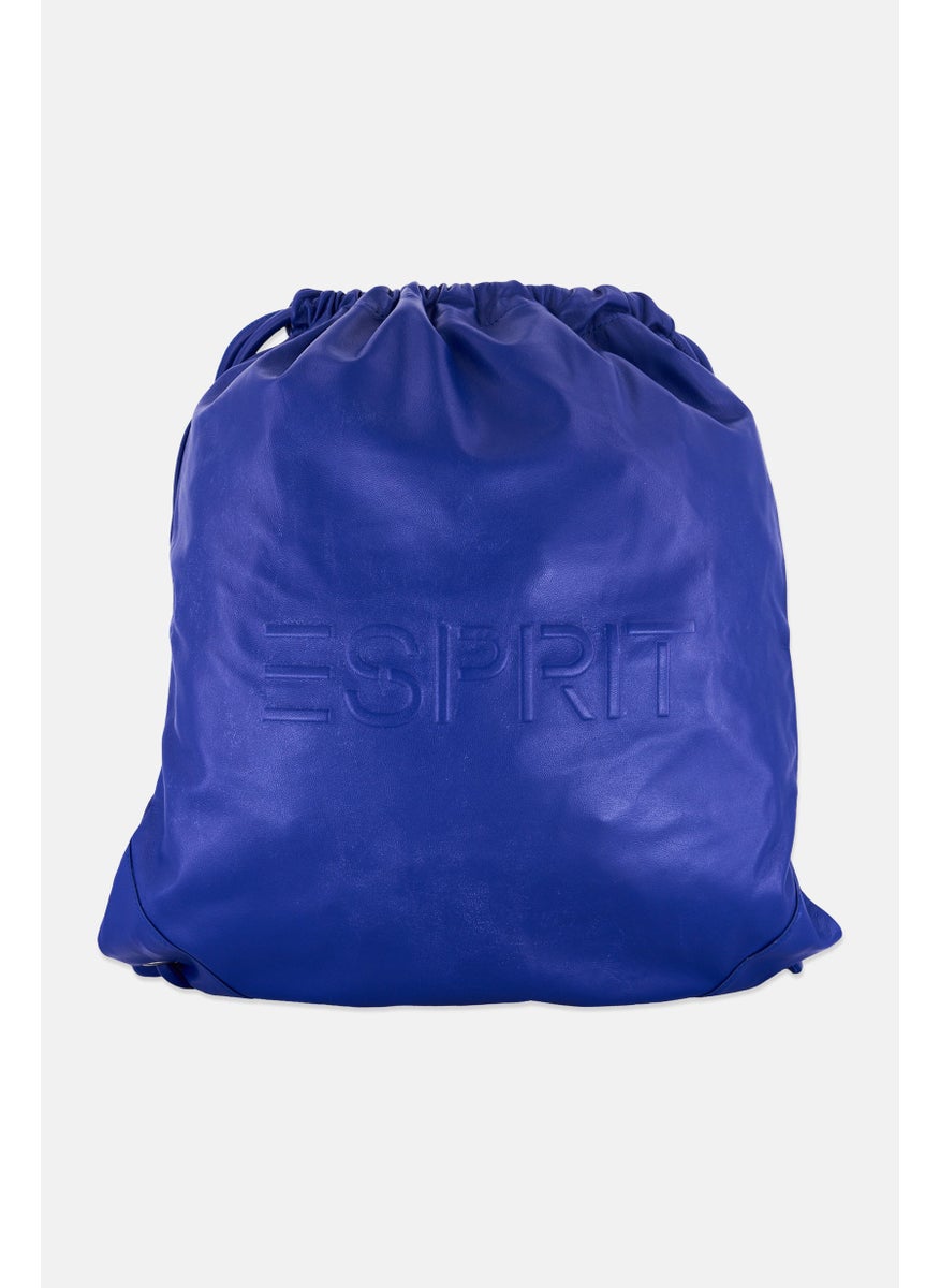 ESPRIT - Women Brand Logo Drawstring Backpack 47 H x 41 L x 2 W cm, Blue - Image 1