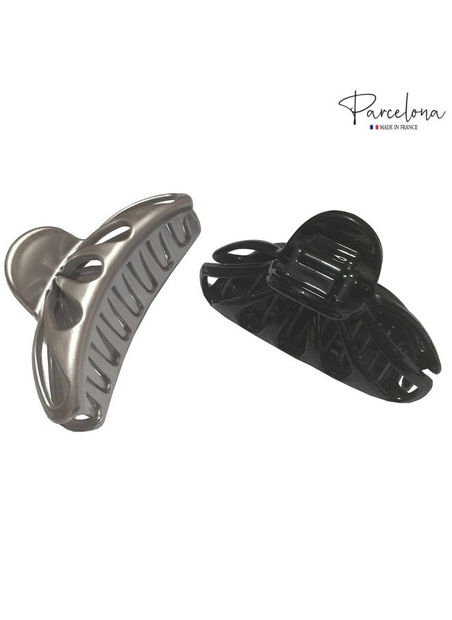 French Rain Drop Set Of 2 Small Silver Grey And Black Celluloid Jaw Hair Claw Clip With Covered Spring - pzsku/ZE619E790DA1D23FF641CZ/45/_/1707981271/a8d3601d-4830-4240-a860-ac72497eb757