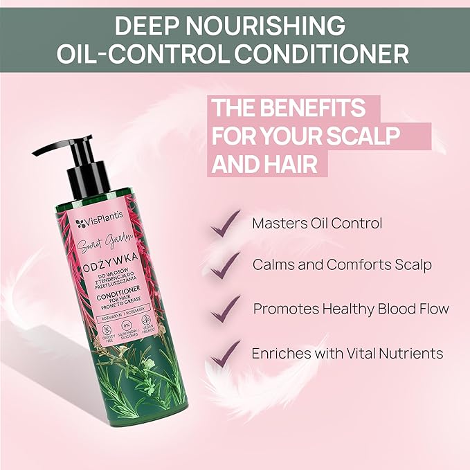 Vis Plantis Rosemary Shampoo for Greasy Hair 400 ml Natural for Oily Hair Scalp and Roots Gives Softness Shine Sulphate Free Clarifying With Milk Thistle Lemon Balm Extract - Image 5