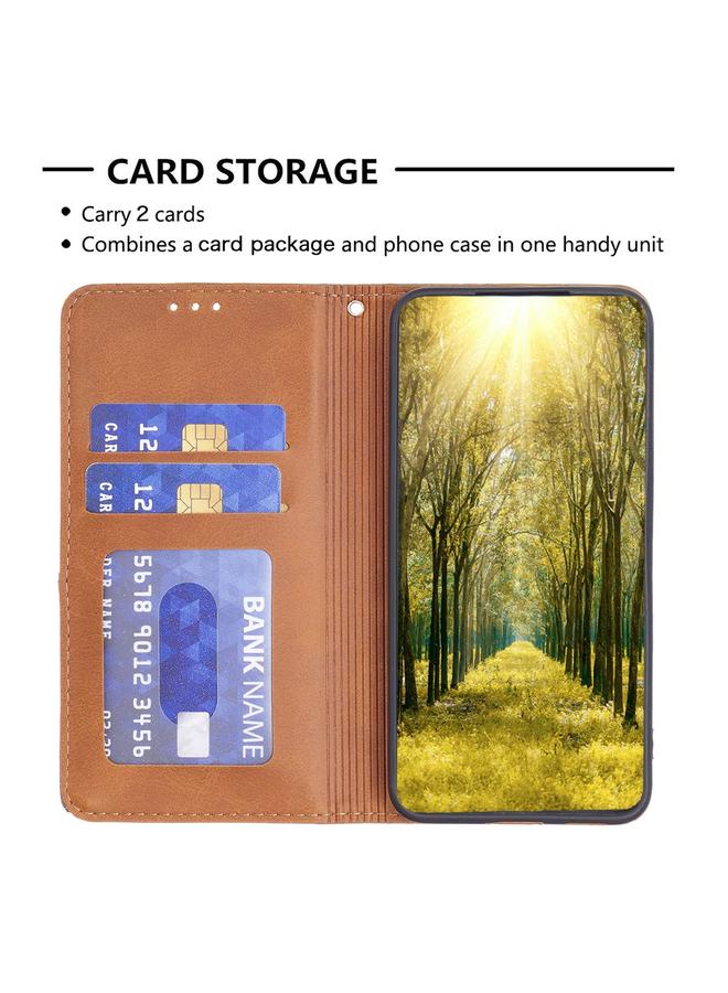 S-TOP Case For Motorola Moto G35 Rhombus Texture Magnetic Leather Phone Case - Image 5