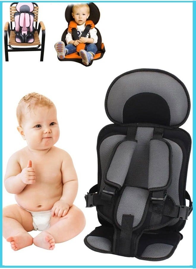 MIXDE High-quality Skin-friendly, Breathable, And Convenient Baby Car Seat Safety Kids Portable Carrier Booster Seat Chair in Car / Portable baby safety Car Seat Thickening Cotton Seats Realeos Grey  - Image 1