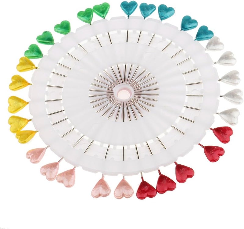 klarako 30pcs Multi Shaped Head Pins With Wheel Hijab Scarf Pins For Sewing Dressmaking - Heart - Image 4