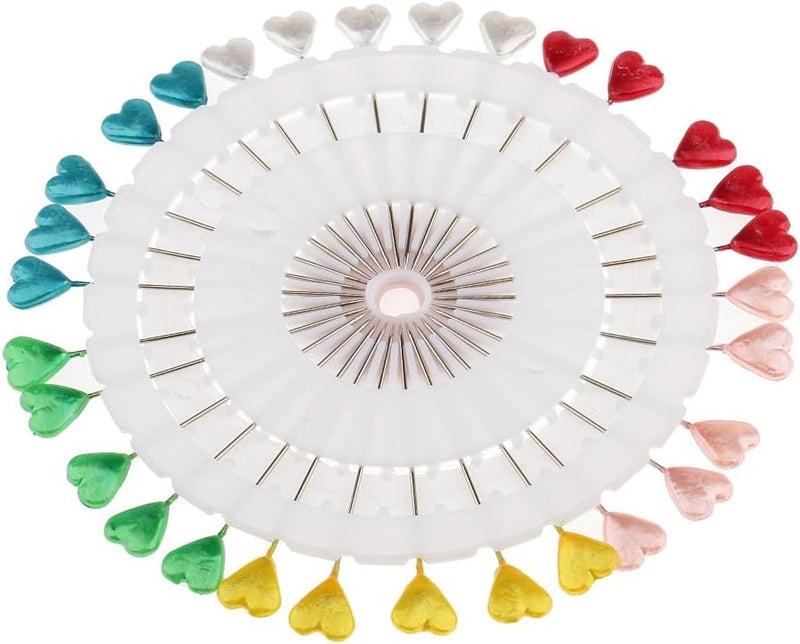 klarako 30pcs Multi Shaped Head Pins With Wheel Hijab Scarf Pins For Sewing Dressmaking - Heart - Image 3