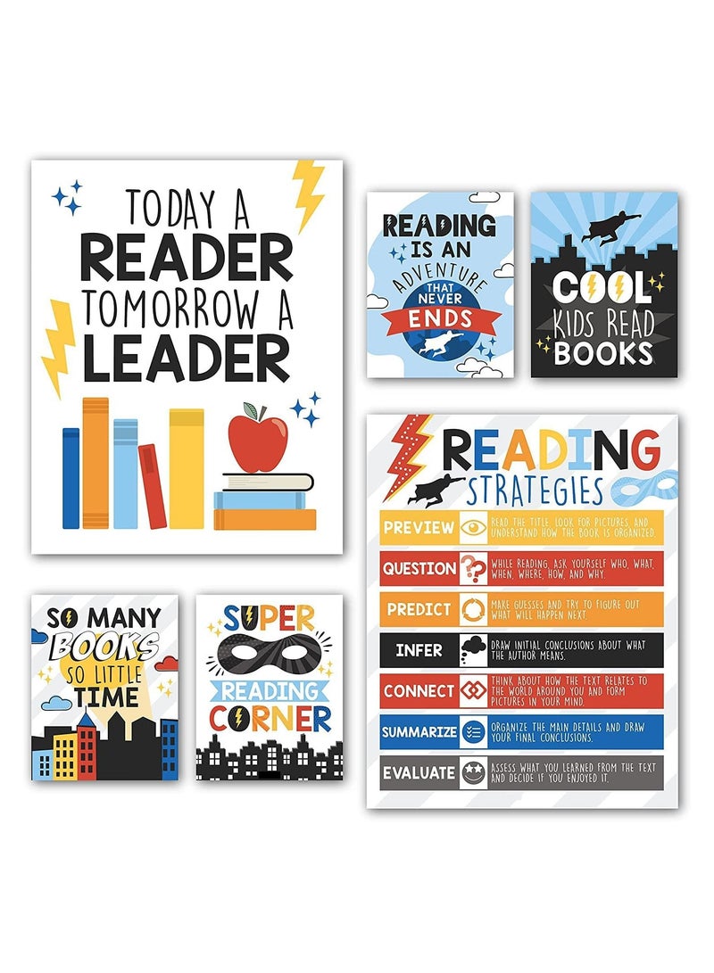 Up to Date Egypt Motivational Reading Posters Wall Hanging Set for School Library Classroom Reading Decoration 6 Pieces - Image 1
