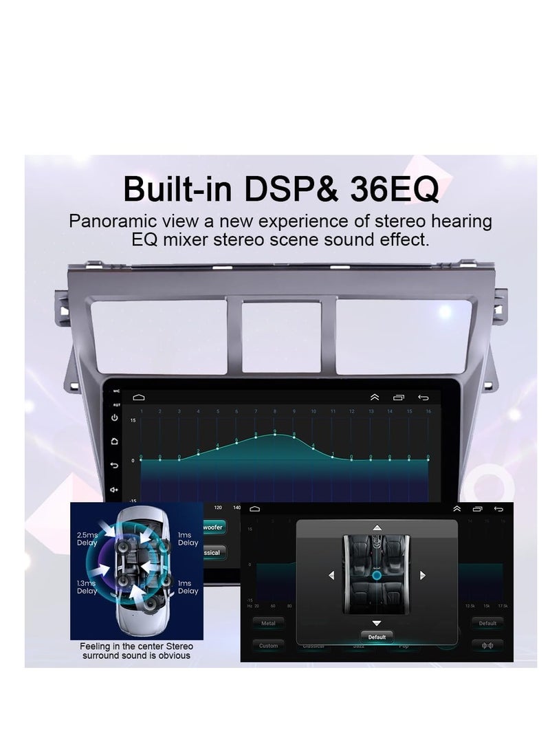 راديو سيارة تويوتا فيوس ياريس 2007-2012 أندرويد 13 ستيريو لاسلكي أبل كار بلاي أندرويد أوتو شاشة تعمل باللمس 9 بوصة نظام ملاحة جي بي إس مستقبل صوت السيارة بلوتوث SWC ميكروفون (ذاكرة وصول عشوائي 4 جيجابايت + ذاكرة قراءة فقط 64 جيجابايت) - Image 4