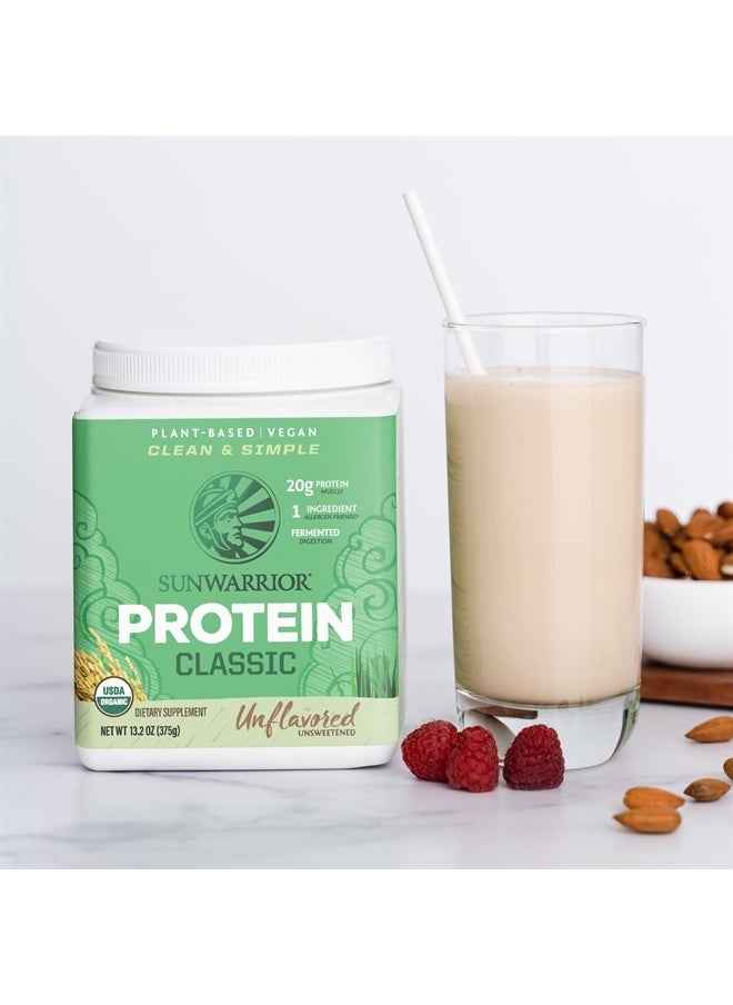 Sunwarrior - Brown Rice Protein Powder with Bcaa & Amino Acids Raw Rice Protein Shake Gluten Free Low Carb Dairy Free | Plant Based Classic Sprouted Brown Rice Protein Powder Natural 375g by Sunwarrior - Image 1
