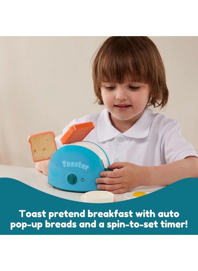 Joyin Play Kitchen Toys, Pretend Play Food Kitchen Accessories GirlsToy with Coffee Maker, Mixer, Toaster with Realistic Lights& Sounds, Birthday Gift for Kids Ages 2 3 4 5, Blue - Image 4