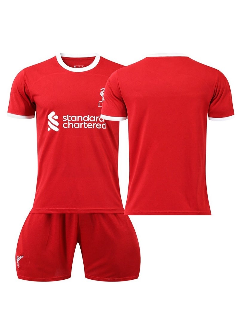 SKT Shiketro 23-24 Liverpool FC Home Club No Number Youth and Adult Outdoor Kit 2-Piece Set, Lncluding T-Shirt And Shorts  - Image 1