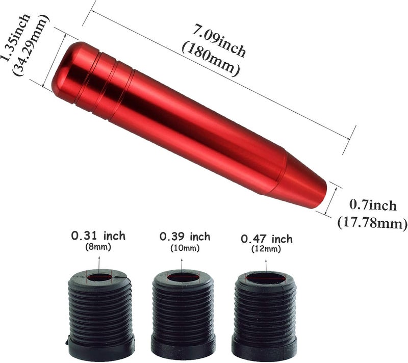 Abfer Long Shifter Knob Car Weighted Gear Stick Shift Knobs Extension Metal Shifting Lever Replace Fit Most Manual Automatic Transmission Vehicle (Red) - Image 2