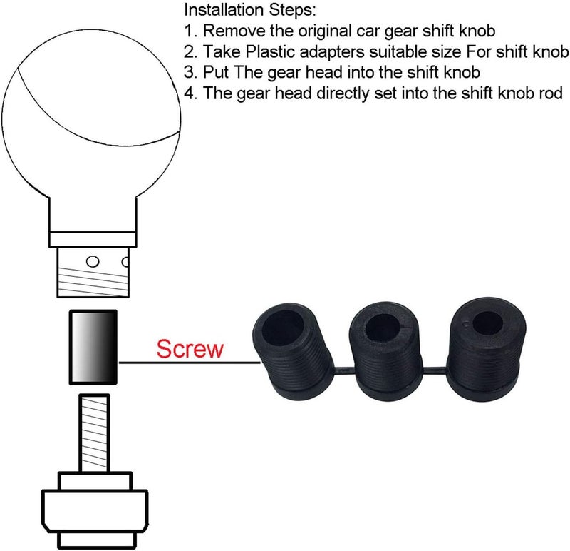 Abfer Long Shifter Knob Car Weighted Gear Stick Shift Knobs Extension Metal Shifting Lever Replace Fit Most Manual Automatic Transmission Vehicle (Red) - Image 3