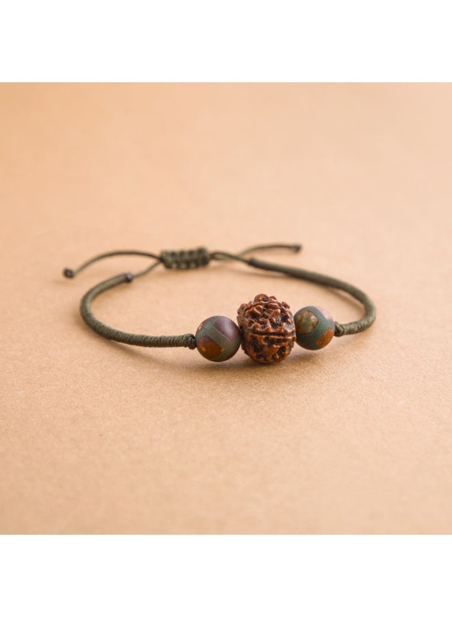 Minza ” Shiva ” Rudraksha and Tibetan stones, Handmade Bracelet for Men, Woven & Braided Bracelet, Jewelry for Casual & Special Occasion - Image 4