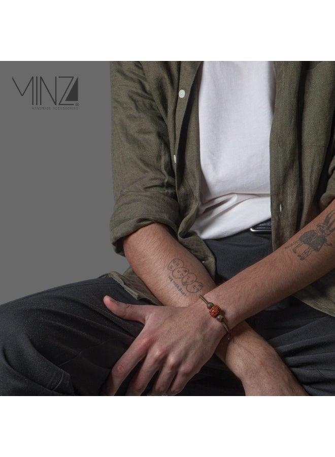 Minza ” Shiva ” Rudraksha and Tibetan stones, Handmade Bracelet for Men, Woven & Braided Bracelet, Jewelry for Casual & Special Occasion - Image 3
