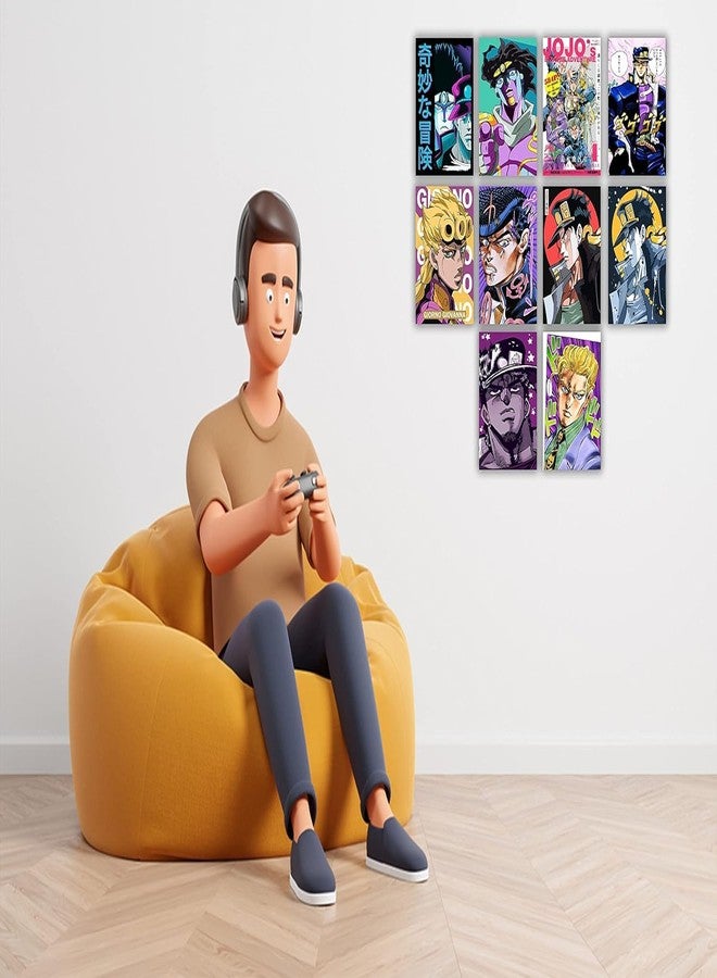 EXO DECOR Pack of 10 jojo bizzare adventure wall poster for room | Size - A4 (11.9x8.3 inch) HD Print | 300 GSM Thick poster (Jojo Bizzare) - Image 3