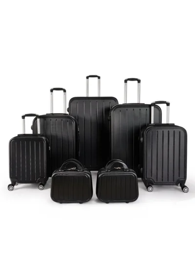 ليمرا طقم شنط سفر مكون من 7 حقائب أمتعة لون أسود بمقاس 32"/28"/24"/20"/16"/15"/12 انش